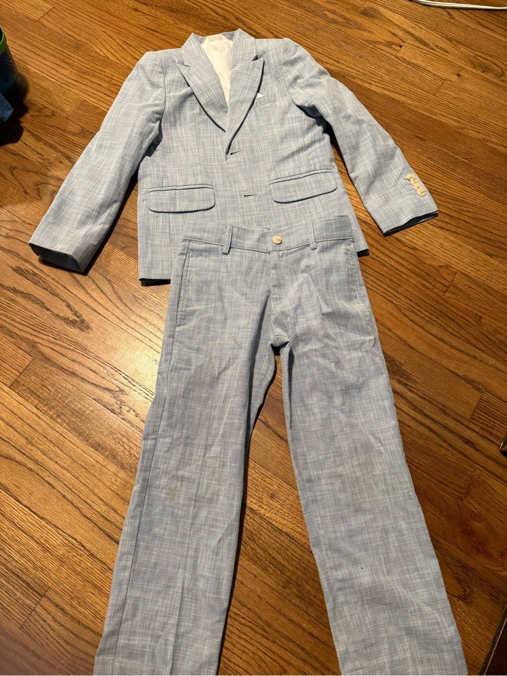 Cat & Jack Light Blue Plaid Boys Dress Suit Set